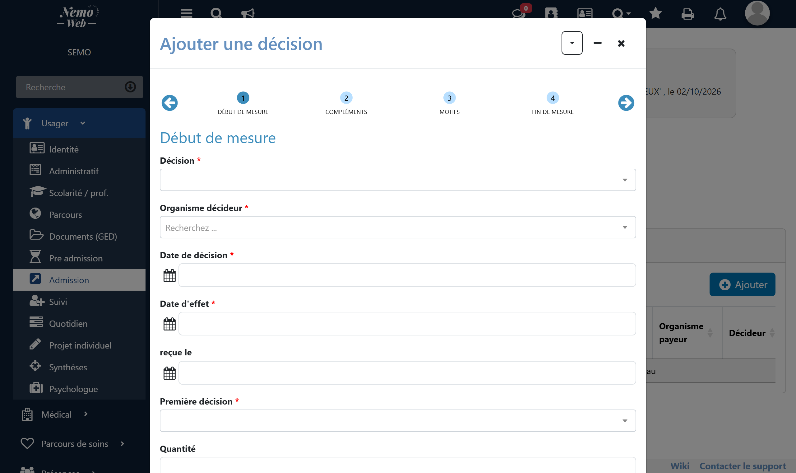 Formulaire de décision
